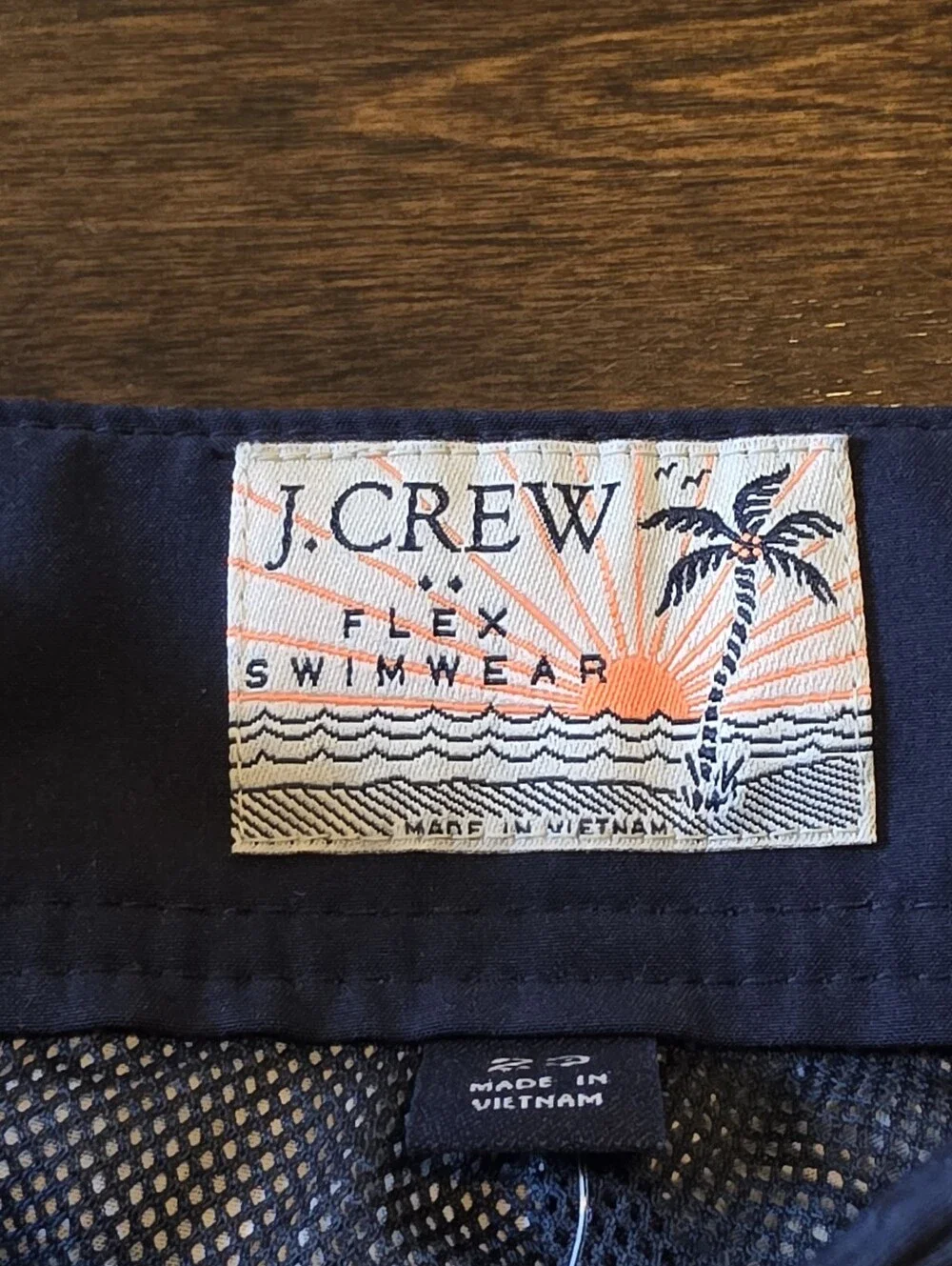 Mens J Crew Flex Swimwear Swim Trunks Size 29 Blue White NWT